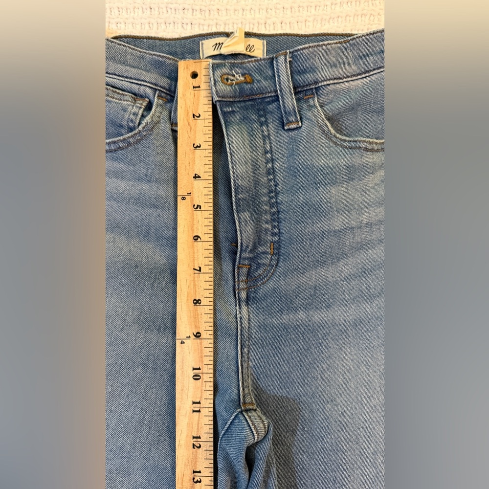 Madewell Roadtripper Stovepipe Jeans | High Rise 27T Tall Raw Hem Blue - Picture 5 of 12